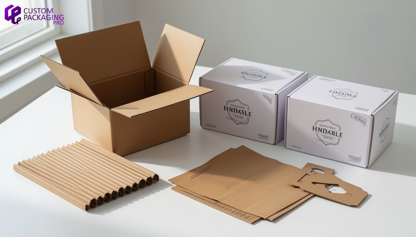 Custom cardboard boxes organized for product shipping