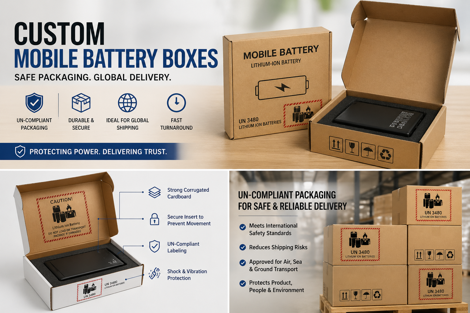 Custom mobile battery boxes in the USA with UN-compliant,