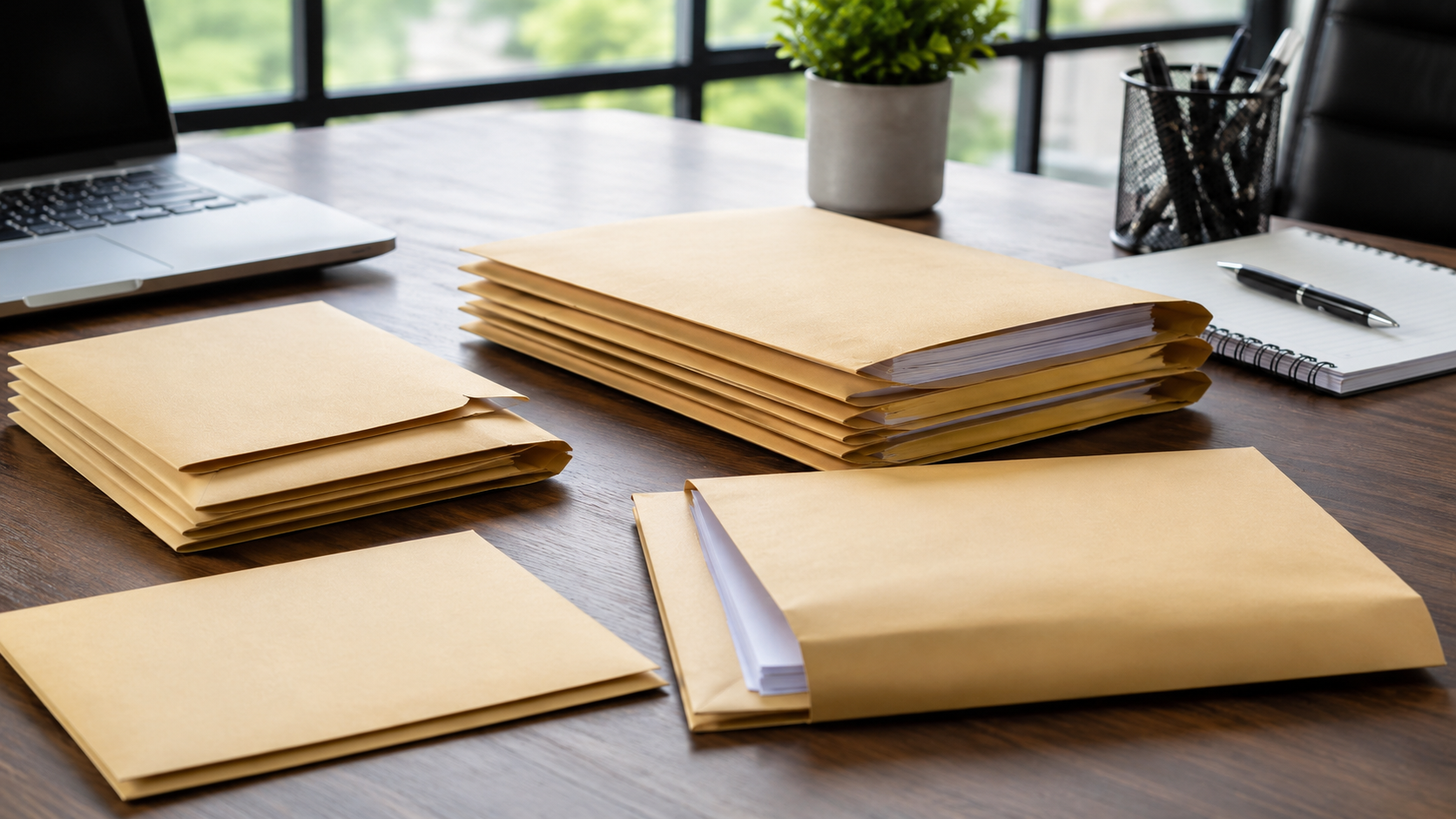 Branded document envelope for secure business mailing and packaging