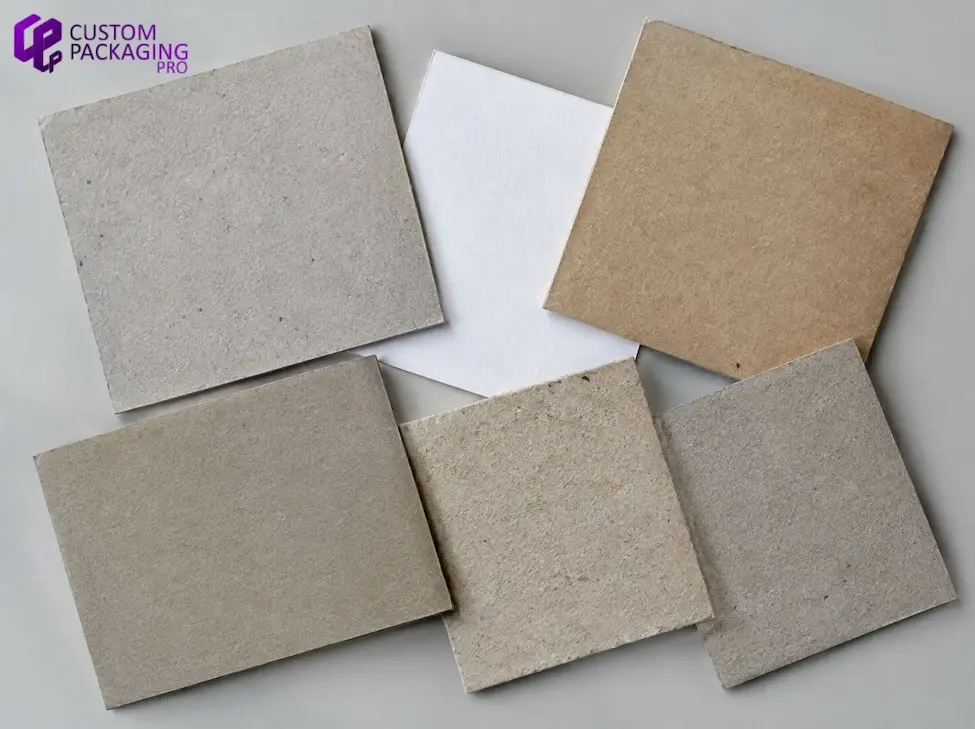 Chipboard packaging used for rigid gift boxes, folding cartons, product inserts, and backing boards