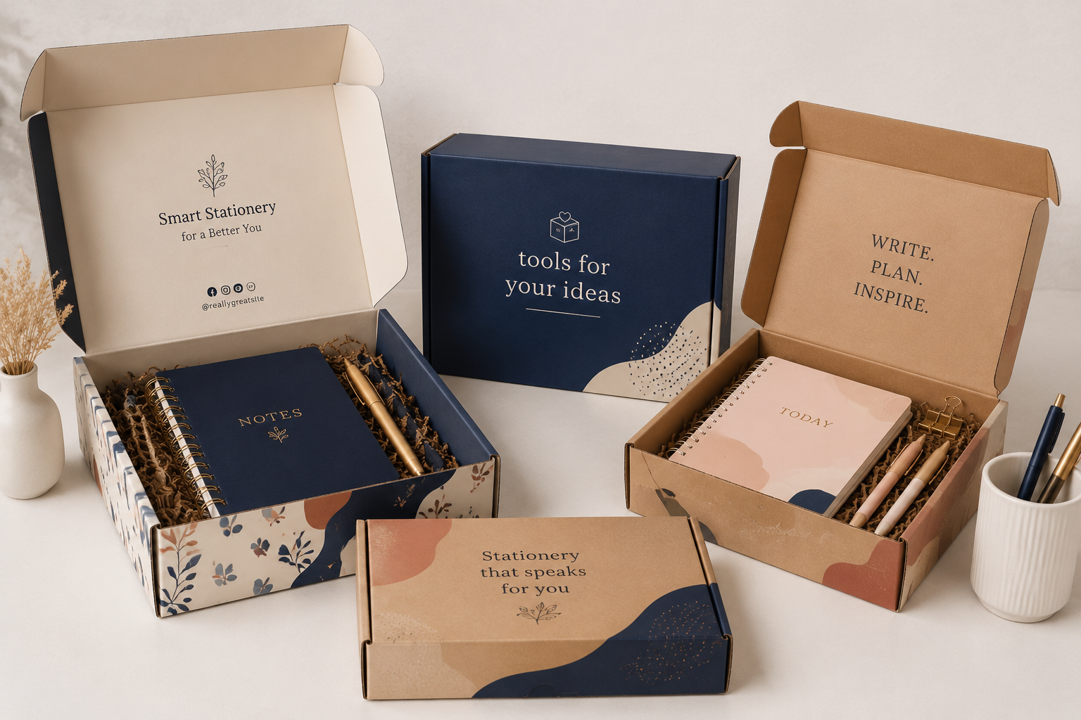 Premium kraft packaging boxes with custom printed kraft mailer boxes for sustainable product packaging.
