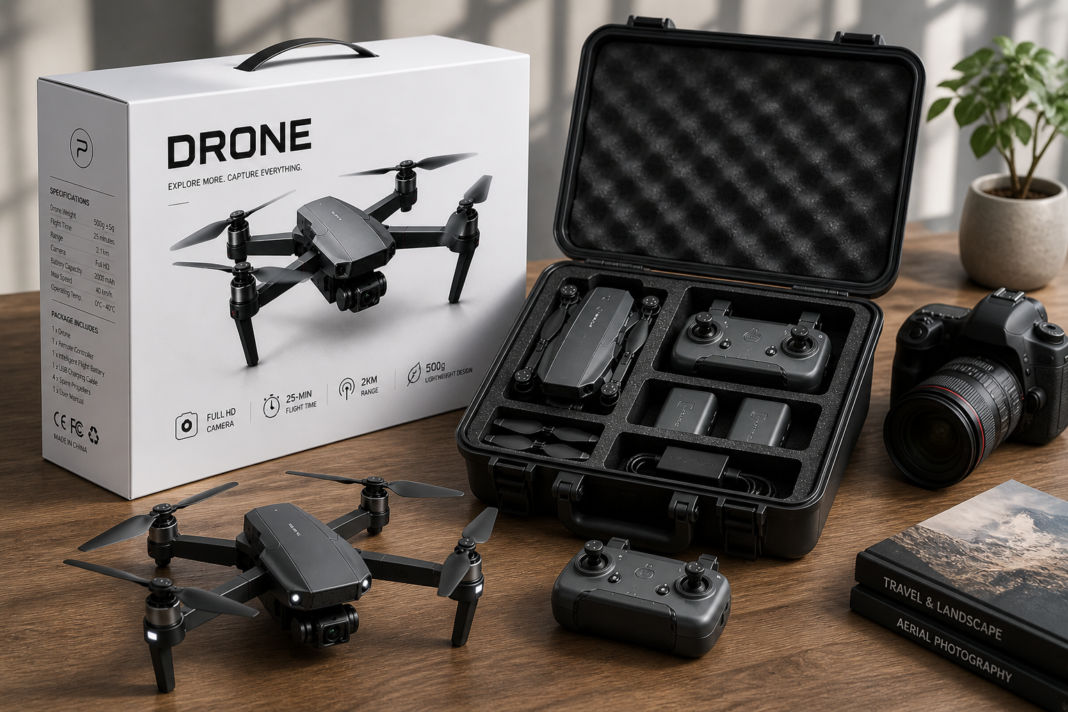 Drone Packaging with case and foam inserts
